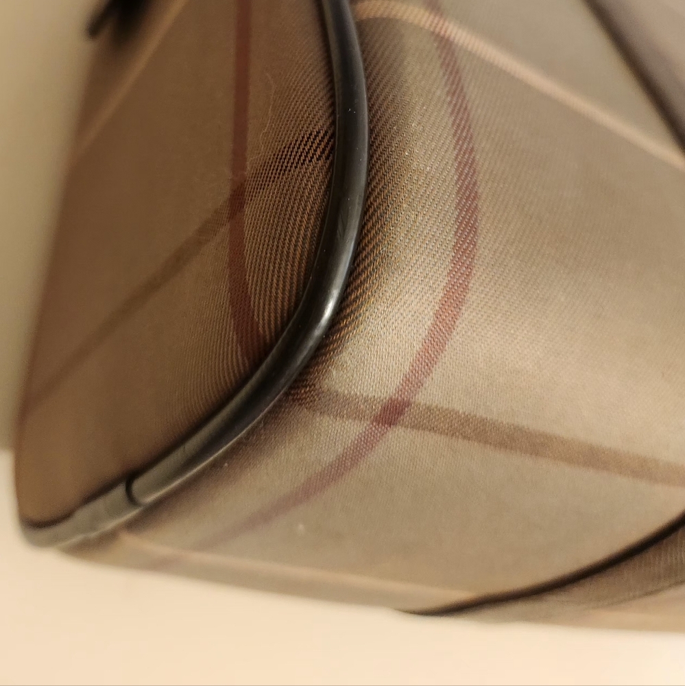 Burberrys Brown Nova Check Plaid Canvas And Leather Bag. Gorgeous Vintage Bag! - Picture 13 of 16